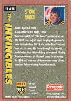 1994 Dynamic Kangaroo Heroes #45 Steve Roach Back
